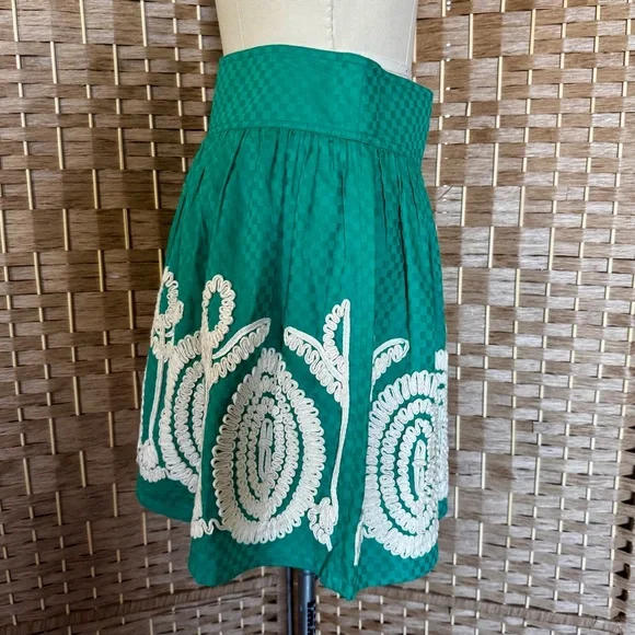 Green Anthropologie Nick & Mo 100% cotton skirt M - Picture 3 of 9